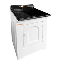 Tanque de Lavar Roupas com Gabinete e Esfregador em Fibra 38L Stilofibras Calçados Lavanderia Tanque de Lavar Roupas com Gabinete e Esfregador em Fibra 38L Stilofibras Calçados Lavanderia