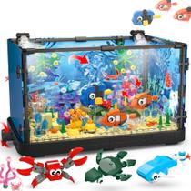 Tanque de peixes Building Block Jorumo 725 unidades com animais oceânicos