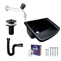 Tanque De Plastico 23l Lavar Roupa + Sifão + Torneira