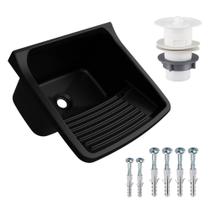 Tanque de Plastico para Lavar Roupas 23L Metasul- Preto