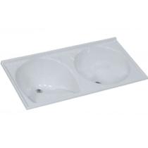 Tanque Duplo 124x62cm Sintético Standart Pedra Clara - 502507 - A.J.RORATO Tanque Duplo 124x62cm Sintético Standart Pedra Clara - 502507 - A.J.RORATO