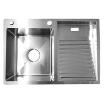 Tanque Duplo Inox Quadrado Escovado Lavanderia 70x48x19cm