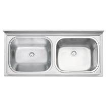 Tanque Duplo Tramontina Hera Duo Plus 2C 30 + 30 L em Aço Inox Acetinado 120 x 55 cm Tanque Duplo Tramontina Hera Duo Plus 2C 30 + 30 L em Aço Inox Acetinado 120 x 55 cm