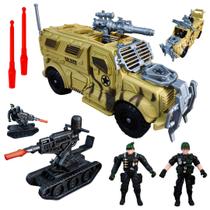 Tanque e Caminhão Militar com Bonecos Articulados