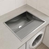 Tanque em aço Inox 304 80x45cm Embutir ou Sobrepor Cozix Tanque em aço Inox 304 80x45cm Embutir ou Sobrepor Cozix