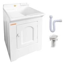 Tanque Fibra 38l Lateral + Kit Instalação - BRANCO