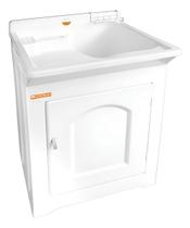 Tanque Fibra Reforçado 40l Esfregadeira Lateral - Branco