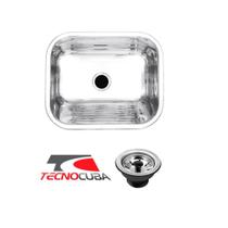 Tanque inox 22 litros Tecnocuba 40x40x22cm alto brilho válvula gratuita aço 304