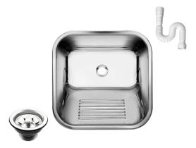 Tanque Inox 304 As Brilho 40x34 Pequeno Sobrepor Embutir 18l