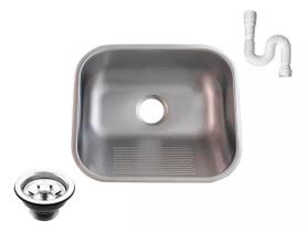 Tanque Inox 304 Fosco 40x34 Pequeno Sobrepor E Embutir 18l