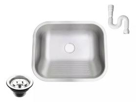 Tanque Inox 304 Fosco 50x40 Grande Sobrepor E Embutir 32l