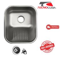 Tanque Inox 34x40 Esfregador Square Acabamento Fosco Escovado
