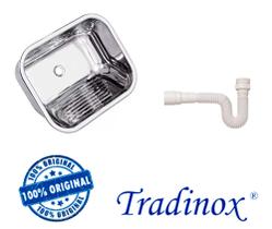 Tanque Inox 40x34 (AÇO 304) - TRADINOX (ORIGINAL) + SIFÃO