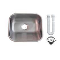 Tanque Inox 40x34 Fosco Pequeno 304 Sobrepor e Embutir Válvula e Sifão AS