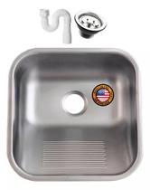 Tanque Inox 40X40 Pequeno 304 Fosco - Sobrepor-Embutir+Válv - American Steel