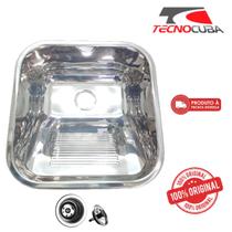 Tanque Inox 40x40x22 Aço 304 Acabamento Polido Alto Brilho