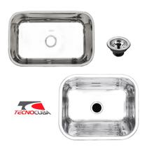 Tanque Inox 40x40x22cm + Cuba Inox Funda N2 56x34x17cm com Válvulas Gratuitas Tecnocuba