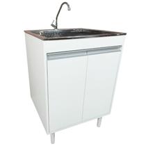 Tanque Inox 46L com gabinete MDF 61cm Incluso torneira de mesa