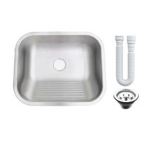 Tanque Inox 50X40 Grande 304 fosco SobreporEmbutir Válvula e Sifão AS