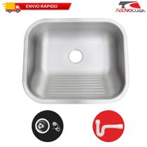 Tanque Inox 50x40x22 Aço Inox 304 Acabamento Fosco Escovado