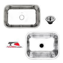 Tanque Inox 50x40x22cm + Cuba Inox N2 56x34x17cm com Válvulas Gratuitas Tecnocuba