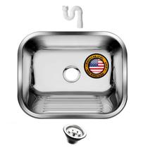 Tanque Inox American Steel 50X40 30L Inox 304 + Válvula Lavanderia