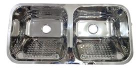 Tanque Inox Duplo 84x40x22cm Aço 304 Polido Alto Brilho