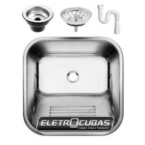 Tanque Inox Eletrocubas Brilho 40x40x22 22l Sobrepor Embutir