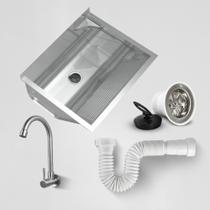 Tanque Inox Fixar 48L C/ Válvula + Torneira e Sifão