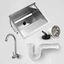Tanque Inox Fixar 68L C/ Válvula + Torneira e Sifão