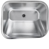 Tanque Inox Lavanderia 55X45 Com Válvula Aço Inox Brinovar