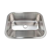 Tanque Inox Lavanderia 55x45cm Escovado Embutir/Sobrepor C/ Válvula e Esfregador V212 Vimer