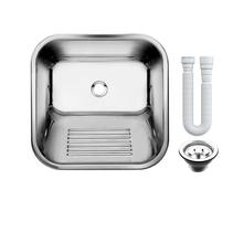 Tanque Inox Monobloco 40x34 Cm Válvula e Sifão AS inox 304
