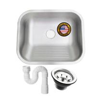 Tanque Inox Monobloco 50X40 fosco Com Sifão inox 304 - American steel