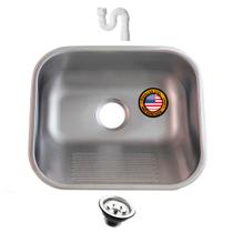 Tanque Inox Monobloco Fosco 40x34 Cm Com Sifão American inox 304 - American Steel