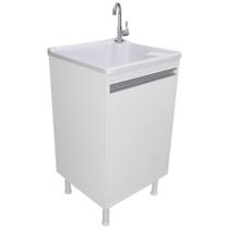 Tanque Lavanderia 26 Litros Torneira de Bancada + Gabinete Tanque Lavanderia 26 Litros Torneira de Bancada + Gabinete