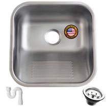 Tanque Lavanderia 40X40 Fosco Acetinado + Válvula Aço Inox 304 +Sifão