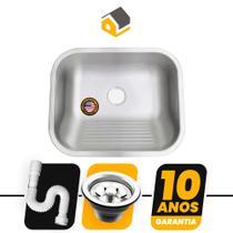 Tanque Lavanderia 50X40 fosco com Válvula Aço Inox 304 - American steel