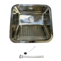 Tanque Lavanderia Aço Inox 201 Belcca 45x45cm Com Válvula e Sifão - TL201-02