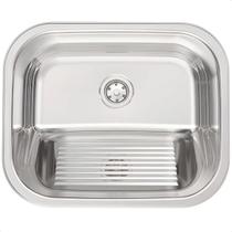 Tanque Lavanderia Aço Inox 304 Embutir 50X40x22cm Extra Fundo Polido Brilhante