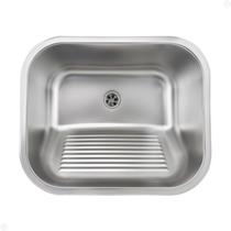 Tanque lavanderia aço inox escovado 55x45 com válvula