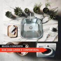 Tanque Lavanderia Escovado 55x45 Aço inoxidável 304 Premium