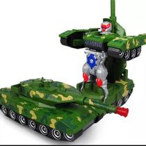 Tanque Militar Brinquedo Transformers Carro Vira Robo Com Som E Luz - FUNGAME