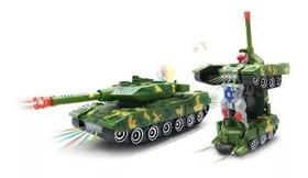 Tanque Militar Transformers Robô Com Luz E Som