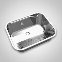 Tanque monobloco aço INOX 304 Polido CT-50 Luxo MEKAL 500x400x230mm 32L