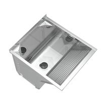 Tanque para Lavanderia em Aço Inox de Parede Avulso Mini Super com Suporte 43,8x50,6x43,4cm 46 Litro