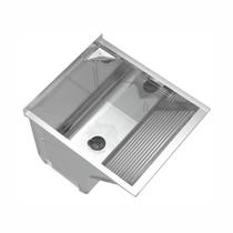 Tanque para Lavanderia em Aço Inox de Parede Avulso Mini Super com Suporte 43,8x50,6x43,4cm 46 Litro
