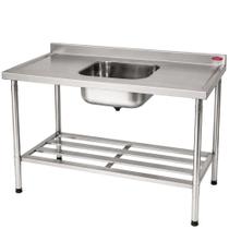 Tanque Pia Inox 200X70x100cm Cozinha Com Grade - Imeca Tanque Pia Inox 200X70x100cm Cozinha Com Grade - Imeca