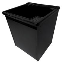 Tanque Plástico 26L Com Gabinete MDF De Parede Preto Puxador Perfil Para Torneira De Bancada