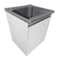 Tanque Plástico 26L Com Gabinete MDF De Parede Puxador Perfil Para Torneira De Bancada